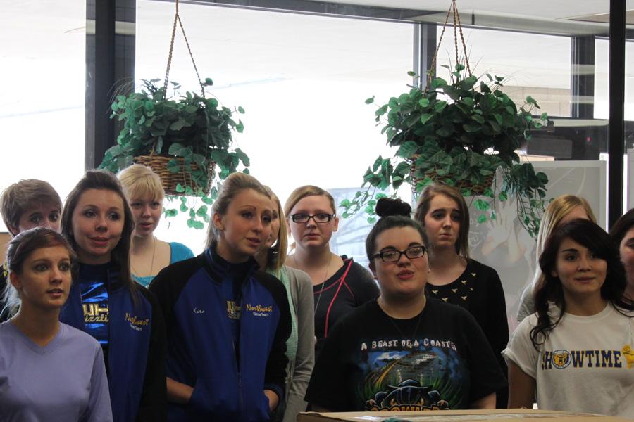 Bel Azul choir carols around school