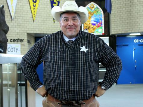 Principal Gil Alvarez showed his support by dressing up for United Way Week.