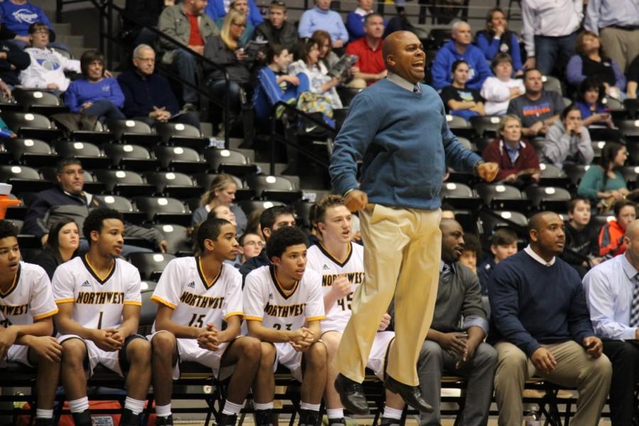 Coach Chadwick showing off how high he can jump.