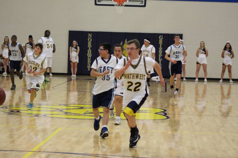 Blake sprints down the court 