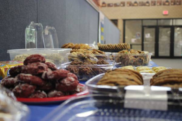 Table of desserts before the banquet