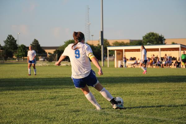 Captain Whitney Weiford takes goal kick.