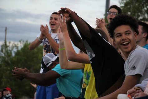 Northwest student section cheers during after an outstanding play by the Northwest offense.