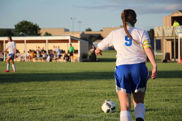 Whitney Weiford (11) getting ready to take goal kick