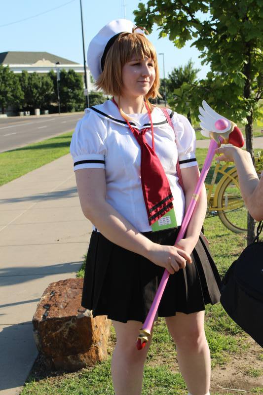 Eleanor Cornwell cosplayed as the main character from the anime Cardcaptor Sakura. 