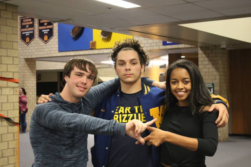 Seniors Trent Keifer, Austin Zaring, and Hailey Colborn