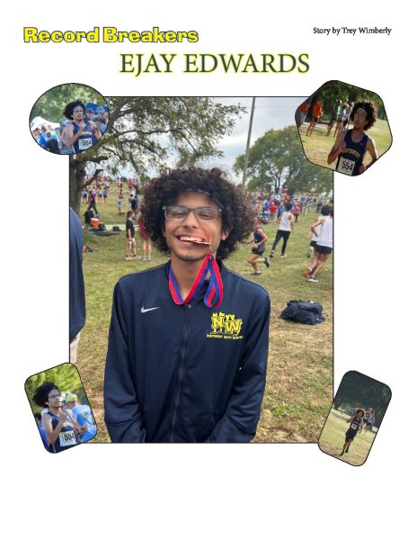 Photos of Ejay Edwards (12) during his runs and medaling at rim rock.