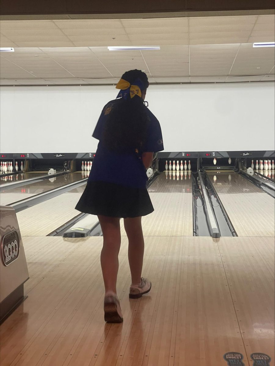Audrie Thomas competes at a triangular tournament at Bowlero 23rd